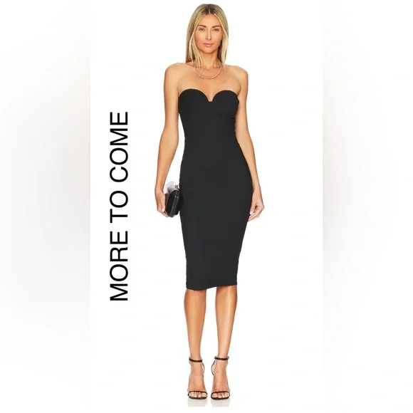 More To Come | Dresses | Revolve More To Come Sophia Strapless Midi Dress  In Black | Poshmark